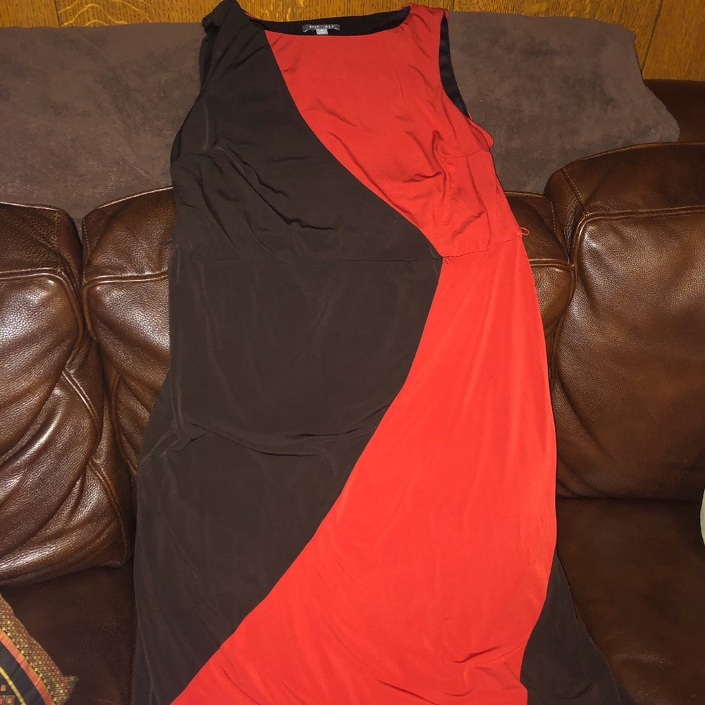 Brown and red summer dress